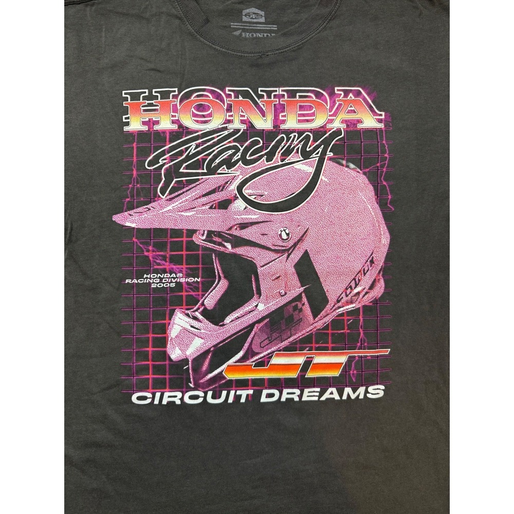 Honda Racing Circuit Dreams JT Racing Graphic T-Shirt Gray Brown Mens L - Picture 3 of 8